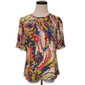 Talbots Vibrant Floral Print Blouse